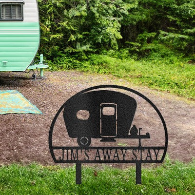 Camper Retro (Staked) - Steel Sign