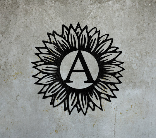 Sunflower Initial - Steel Sign