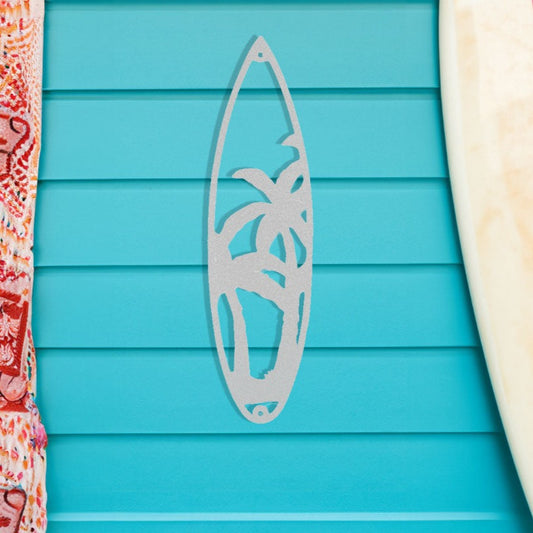 Surf Board Palm Trees - Steel Sign