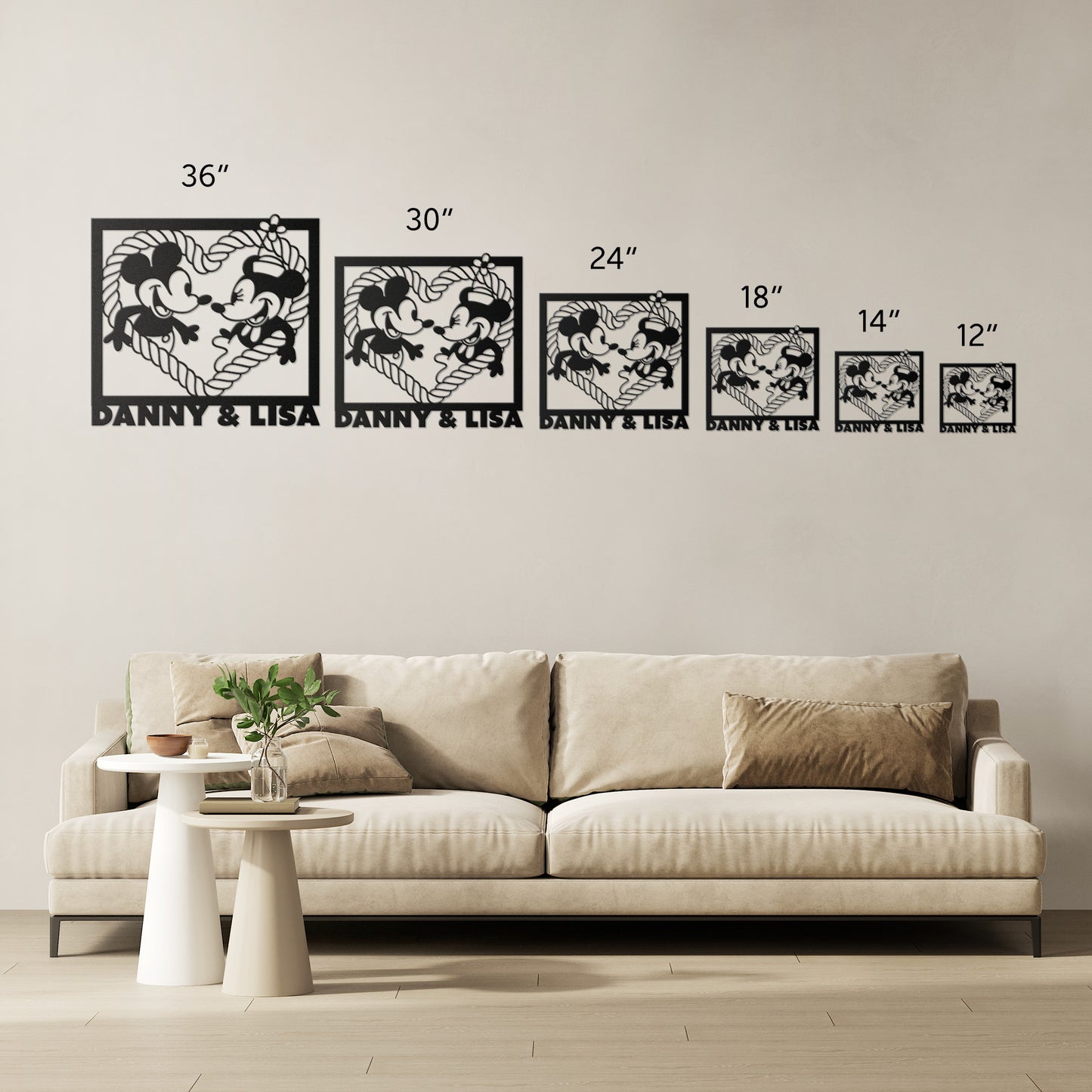 Steamboat Willie Heart - Steel Art