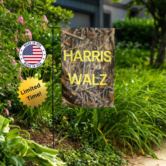 Camo Harris Walz Garden Flag